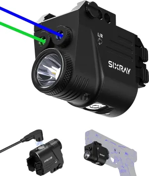 500 Lumen Pistol Light Laser Combo Rechargeable Blue Laser Beam