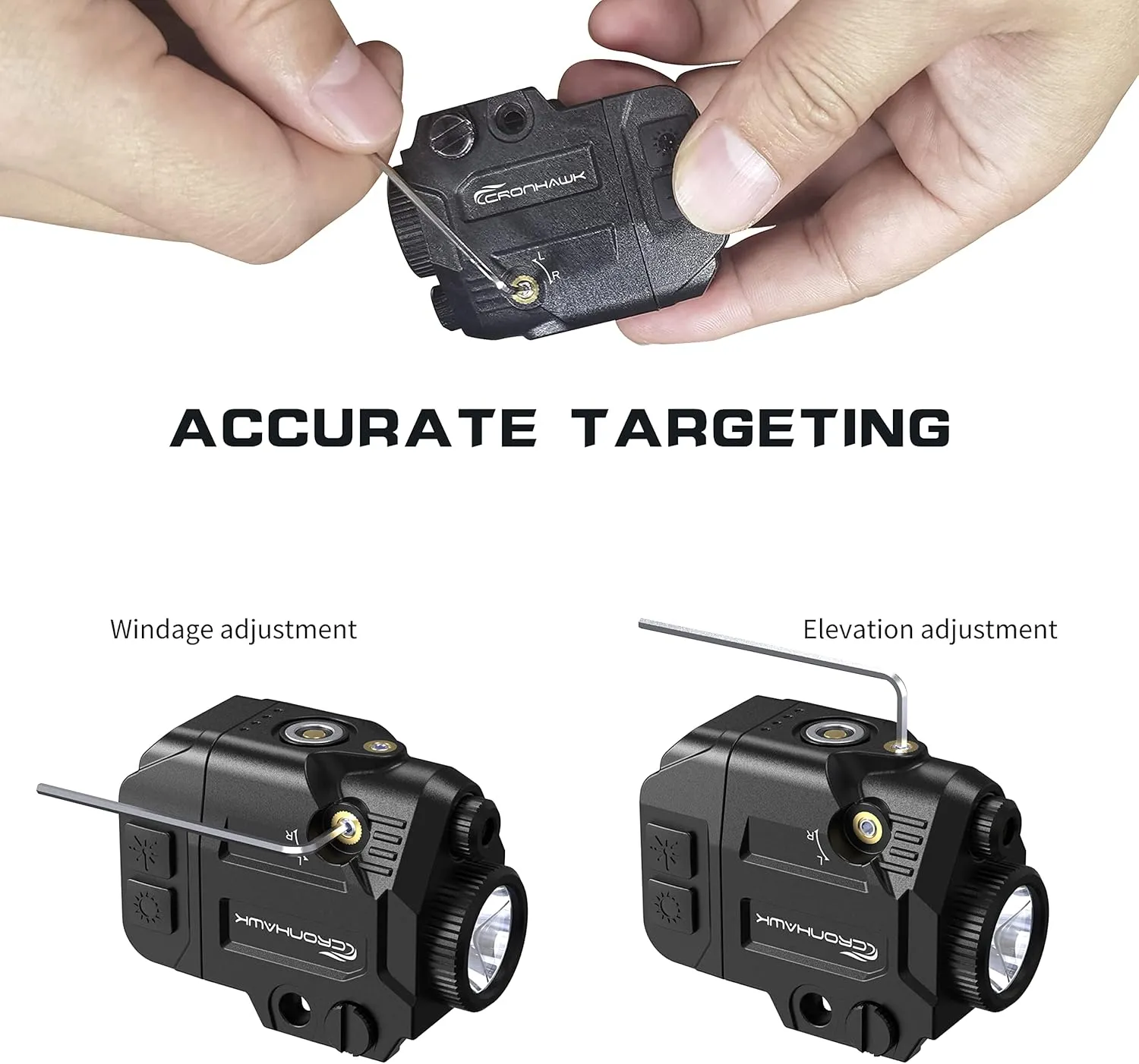 500 Lumens Tactical Weapon Flashlights Laser Sight - Rail-Mounted Light and Red Laser Light Combo for Pistol with Picatinny Rail and GL Rails - Magnetic Charging Port