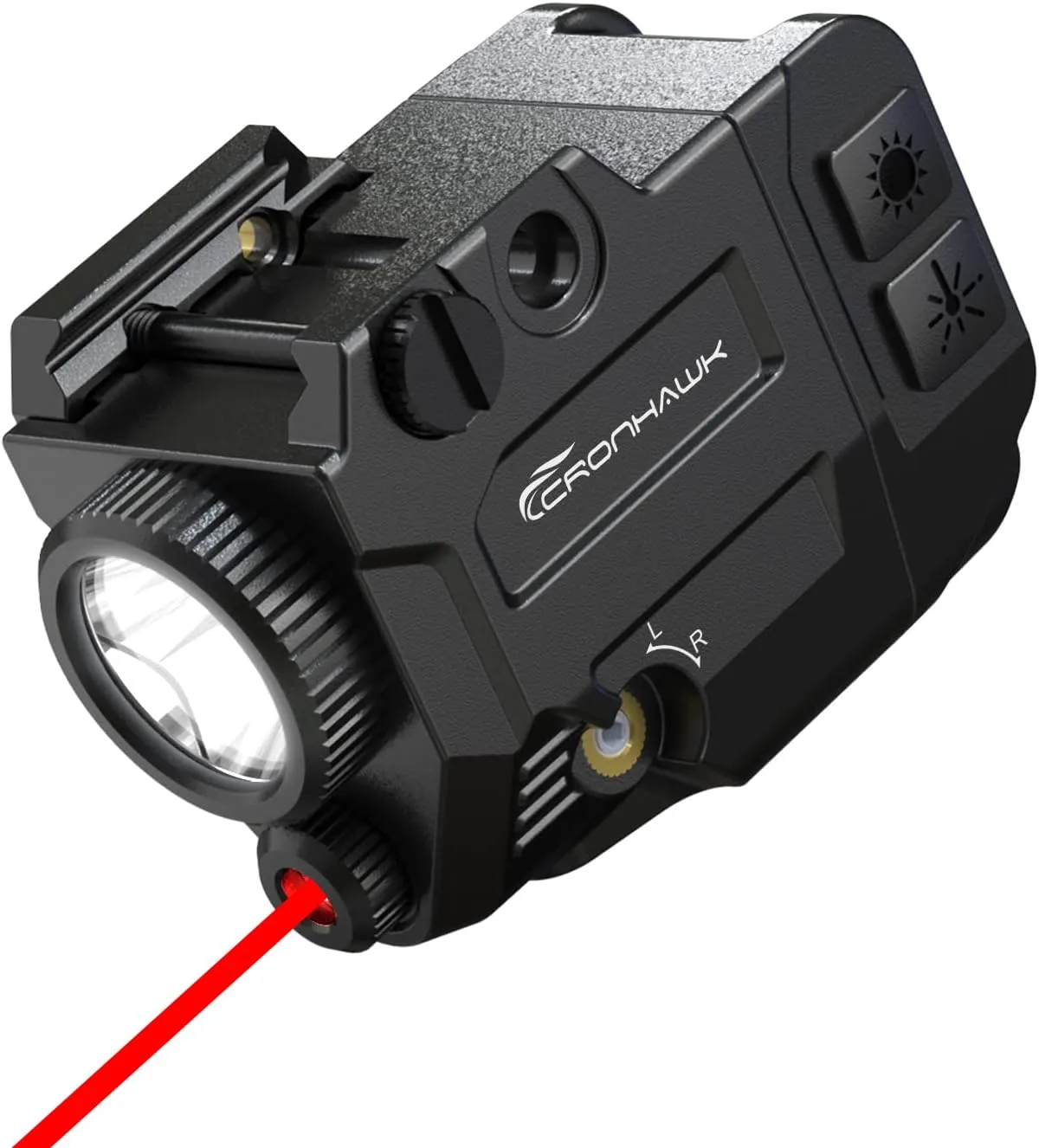 500 Lumens Tactical Weapon Flashlights Laser Sight - Rail-Mounted Light and Red Laser Light Combo for Pistol with Picatinny Rail and GL Rails - Magnetic Charging Port