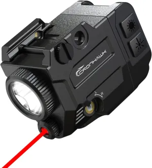 500 Lumens Tactical Weapon Flashlights Laser Sight - Rail-Mounted Light and Red Laser Light Combo for Pistol with Picatinny Rail and GL Rails - Magnetic Charging Port