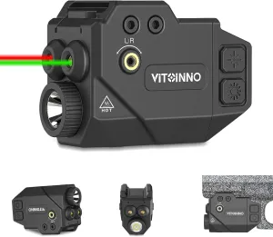 500lm Pistol Light and Red Green Laser Combo,Slidable Weapon Light and Laser Beam for Guns with Picatinny (Red and Green)