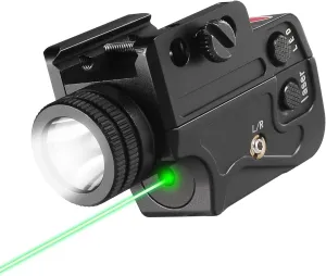 550 Lumens Tactical Flashlight with Green Beam and Gunlight,Magnetic Charging Laser Flashlight Combo fits with Standard Picatinny-Rail for Handgun/Pistol/Glock