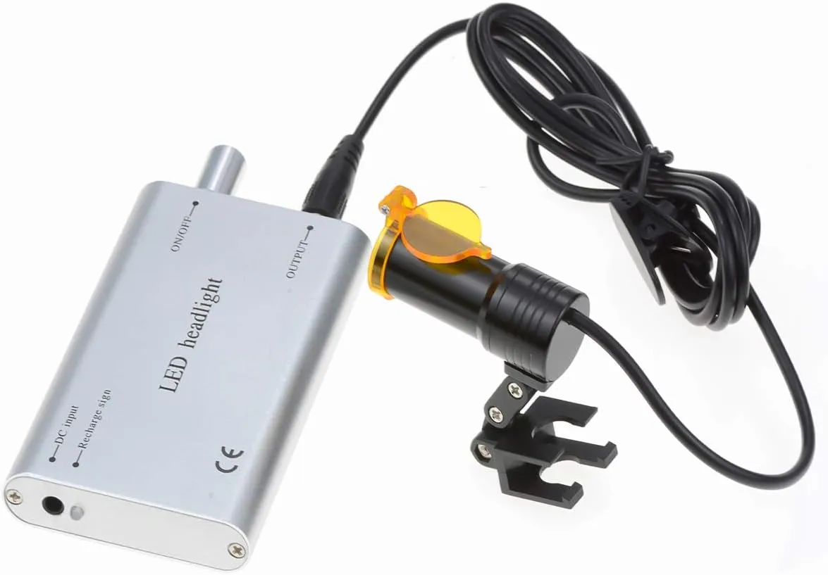 5W LED Portable Head Lamp Headlight,Headlamp with Insert Clip Filter for Binocular Loupes (Silver), RA-007KSJZ