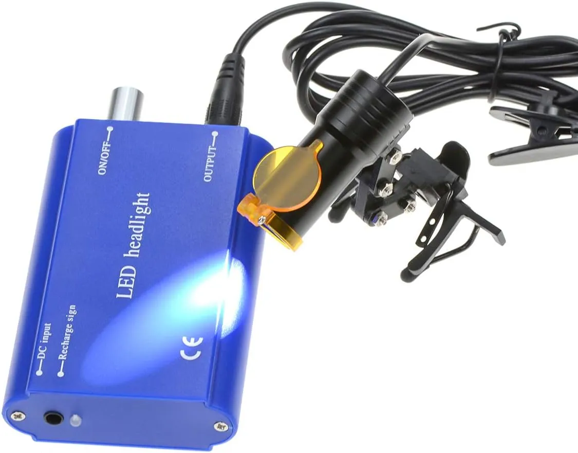 5W Portable LED Headlight Clip On LED Light Iron Frame Headlamp with Latest Type Carry On Battery (DY-008) (Blue)