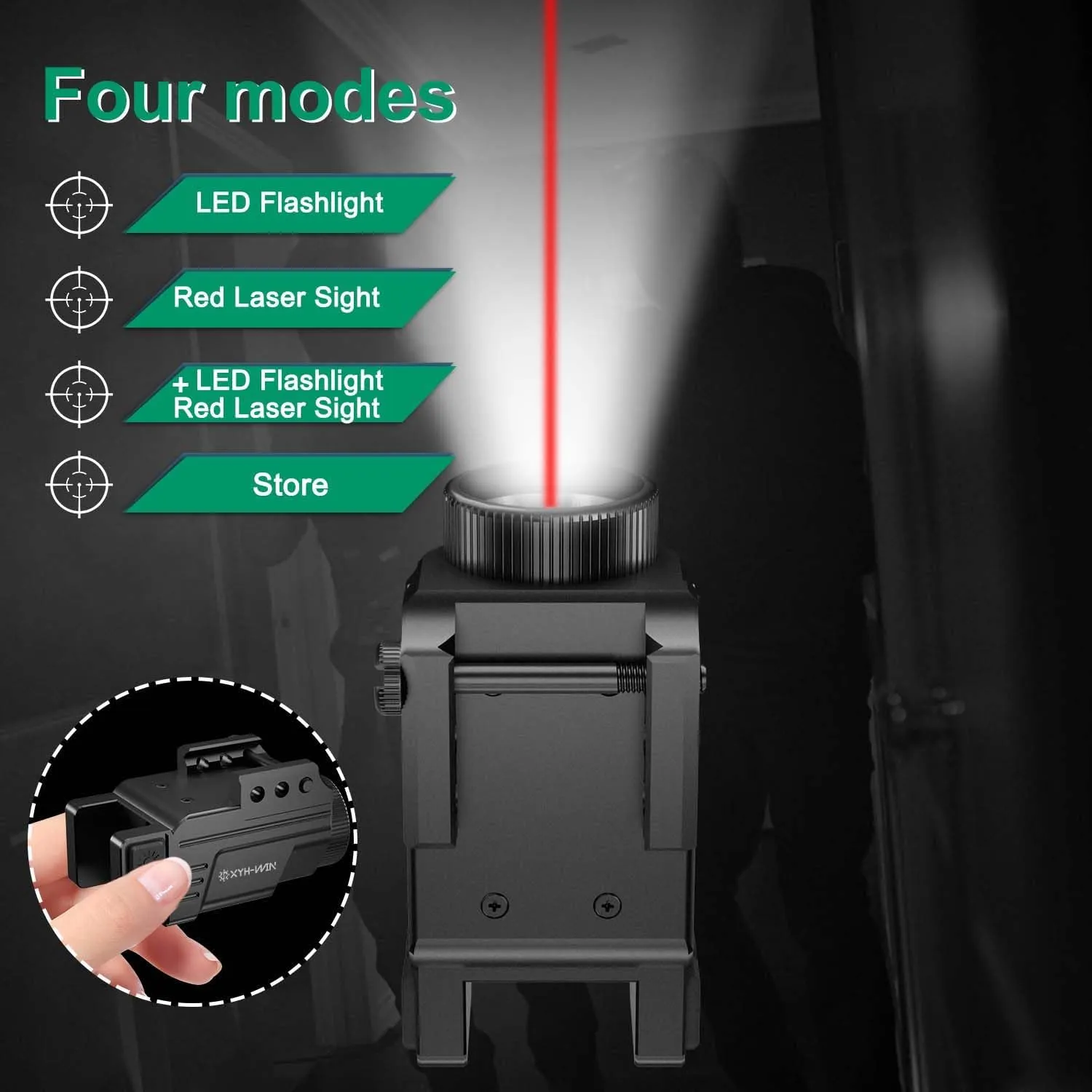 600 Lumens Taurus G2c G3C Pistol Red/Green/Blue Laser Light Combo, Aluminium Tactical Flashlight and Laser Sight with Strobe Function for Glock, Sig P320, Beretta 90two, S&W 99 and S&W TSW