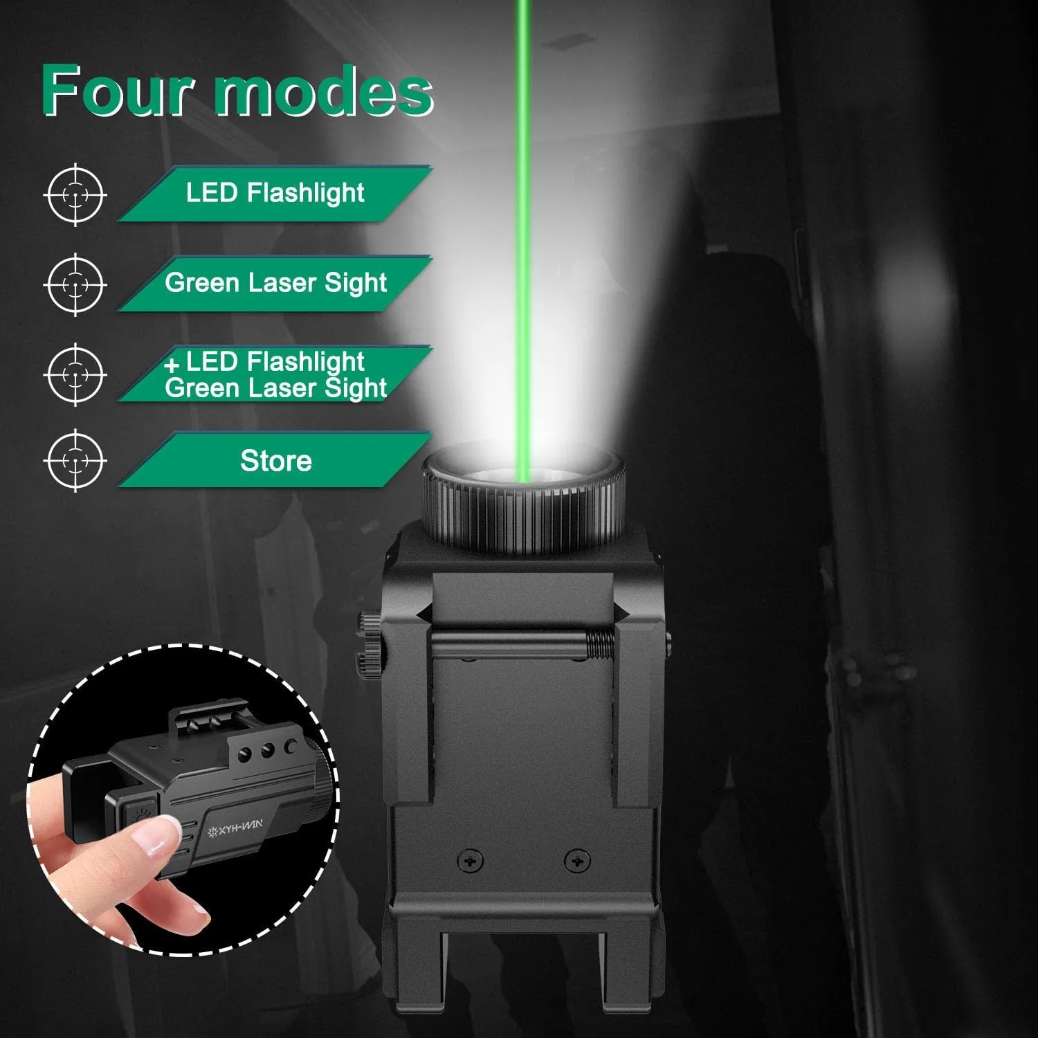 600 Lumens Taurus G2c G3C Pistol Red/Green/Blue Laser Light Combo, Aluminium Tactical Flashlight and Laser Sight with Strobe Function for Glock, Sig P320, Beretta 90two, S&W 99 and S&W TSW