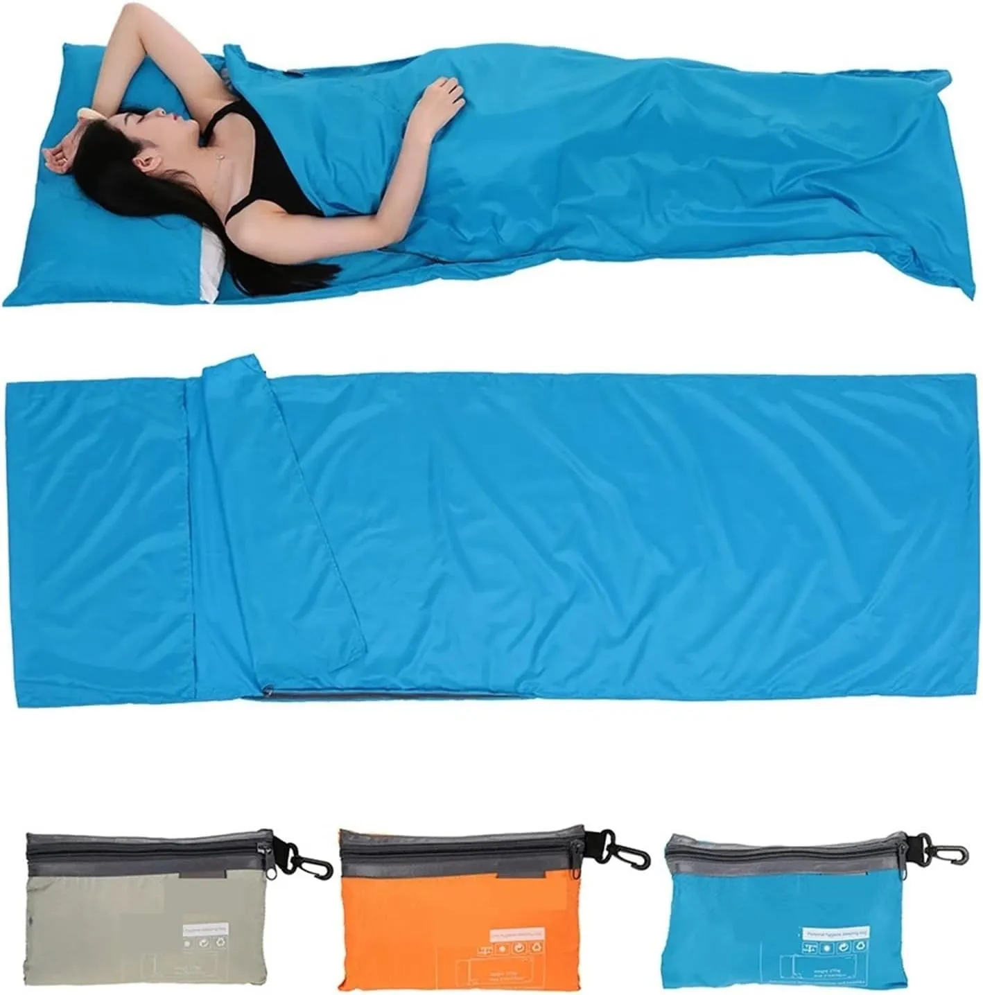 70 * 210CM Sleeping Bag Liner Outdoor Travel Camping Hiking Polyester with Pillowcase Business Trip Hotel