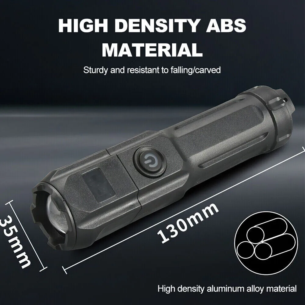 990000LM Torch CREE Led Flashlight USB Rechargeable Tactical Camp Zoomable Lamp