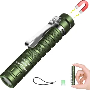 AAA Battery EDC Flashlight, 550 High Lumens Magnetic Flashlight with Clip, 4 Modes Mini Flashlight, Pocket Flashlight for Working, Camping（Battery Included）