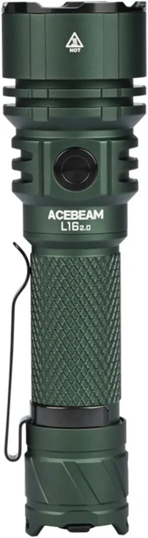 ACEBEAM L16 2.0 Rechargeable Tactical Flashlight with Clip and Holster, 2100 High Lumens LED Flashlight with Dual Switch, 733 Yards Long Throw Flashlight