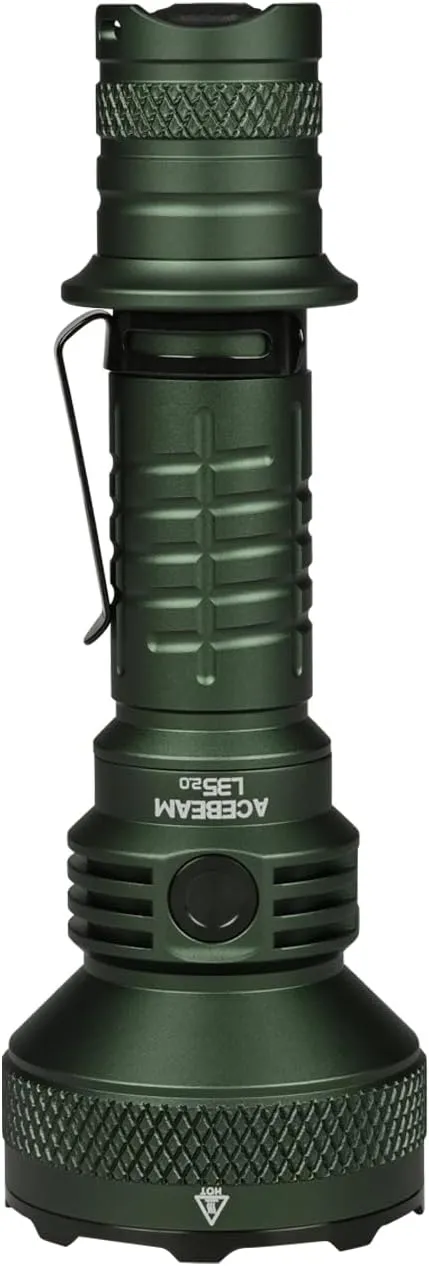 ACEBEAM L35 Tactical Flashlight, 5000 High Lumens Rechargeable Flashlight, 711 Yards Long Range Throw Led Flashlight, Super Compact Dual-Switches Flash Light for Emergency, Searching