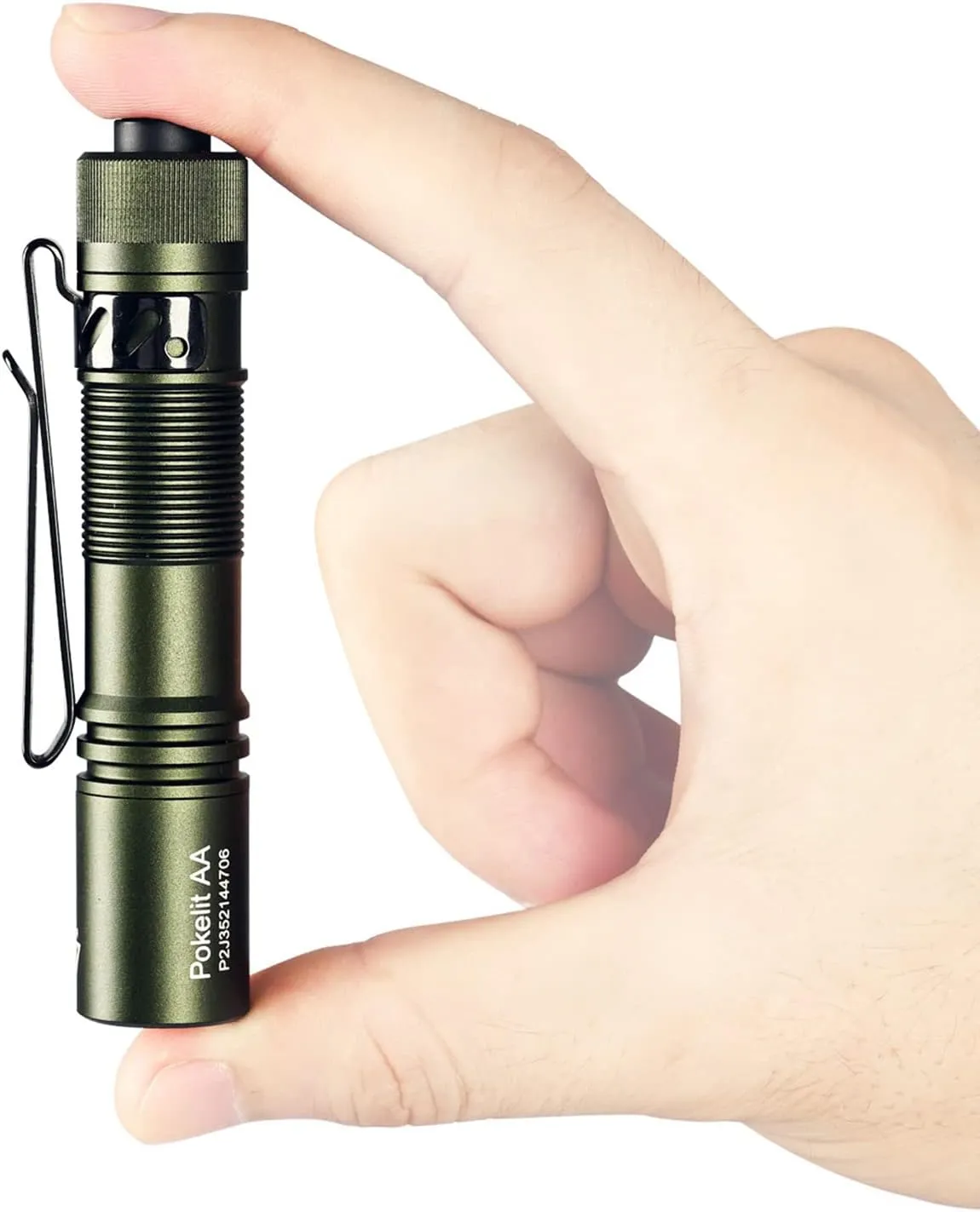 ACEBEAM Pokelit AA Rechargeable Mini Flashlight with Clip, 550 High Lumens Pocket EDC Flashlight, Super Bright Small Flashlight, 90  High CRI Led Flashlight for Camping,Hiking,Everyday Use(Dark Green)
