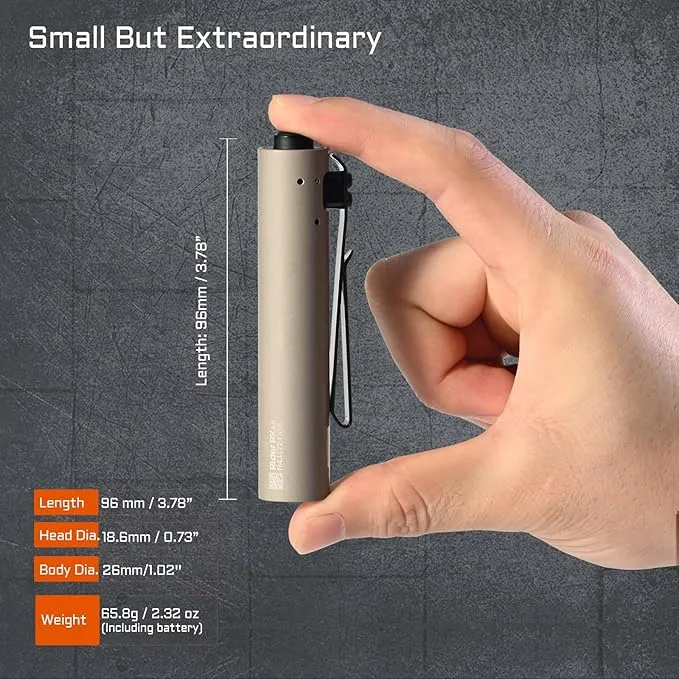ACEBEAM Rider RX 1000 High Lumens EDC AA Flashlight Rechargeable, Pocket LED Flashlight with Clip, Super Bright Mini Flash Light, Small Powerful Flashlight for Camping, Emergency, Home