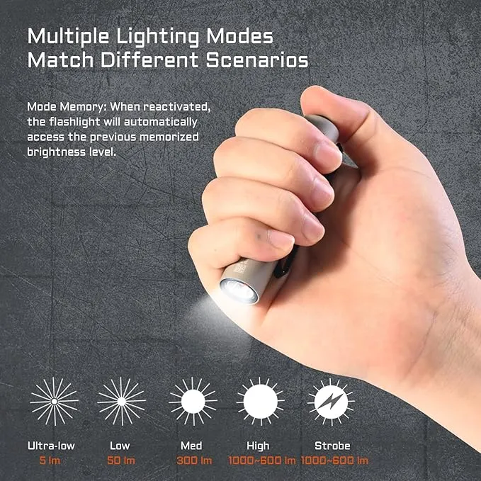 ACEBEAM Rider RX 1000 High Lumens EDC AA Flashlight Rechargeable, Pocket LED Flashlight with Clip, Super Bright Mini Flash Light, Small Powerful Flashlight for Camping, Emergency, Home