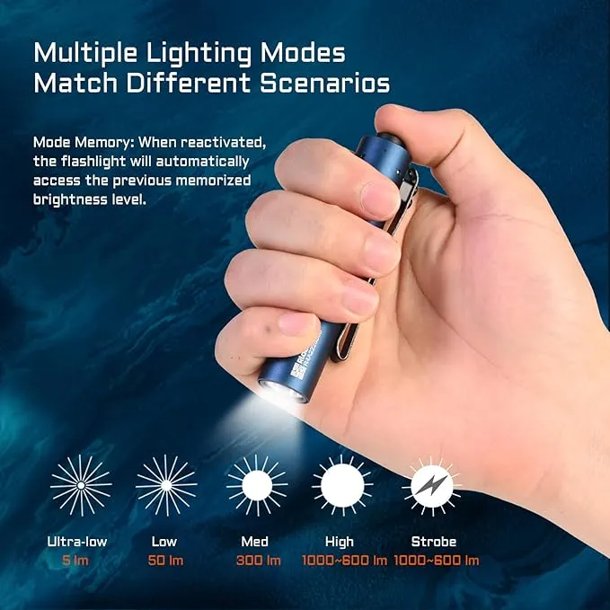 ACEBEAM Rider RX 1000 High Lumens EDC AA Flashlight Rechargeable, Pocket LED Flashlight with Clip, Super Bright Mini Flash Light, Small Powerful Flashlight for Camping, Emergency, Home