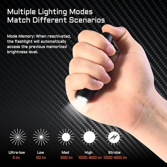 ACEBEAM Rider RX 1000 High Lumens EDC AA Flashlight Rechargeable, Pocket LED Flashlight with Clip, Super Bright Mini Flash Light, Small Powerful Flashlight for Camping, Emergency, Home