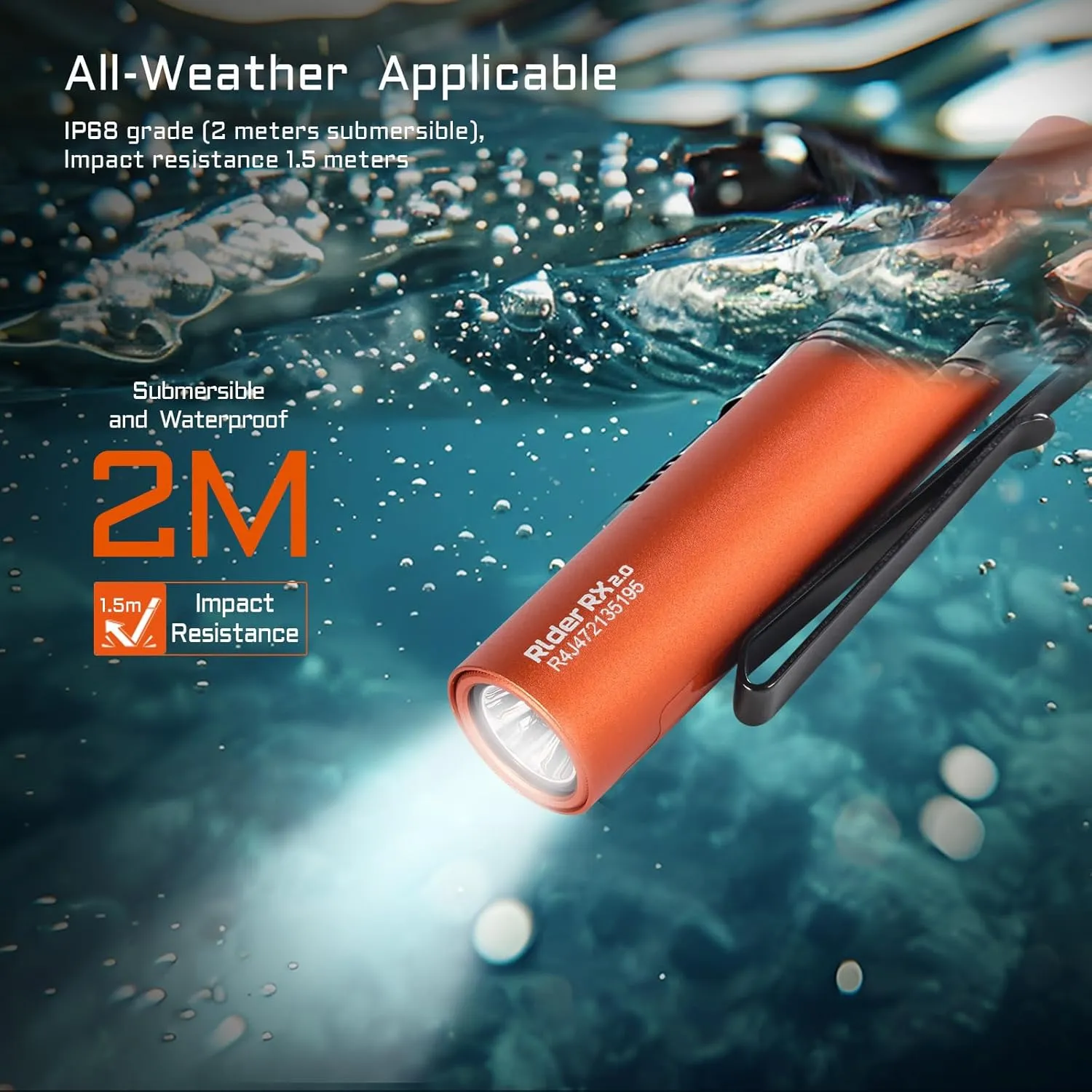 ACEBEAM Rider RX 1000 High Lumens EDC AA Flashlight Rechargeable, Pocket LED Flashlight with Clip, Super Bright Mini Flash Light, Small Powerful Flashlight for Camping, Home