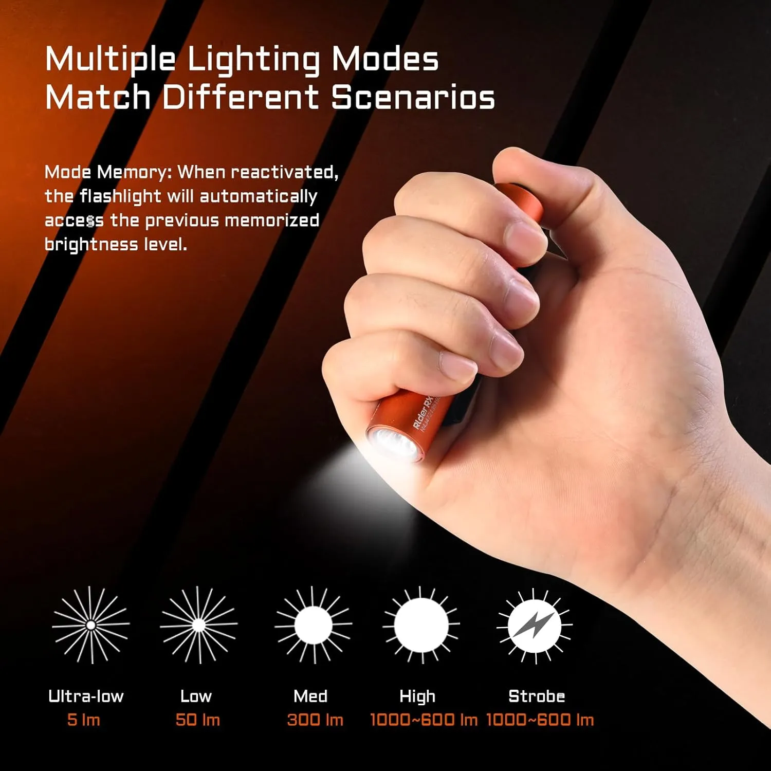 ACEBEAM Rider RX 1000 High Lumens EDC AA Flashlight Rechargeable, Pocket LED Flashlight with Clip, Super Bright Mini Flash Light, Small Powerful Flashlight for Camping, Home