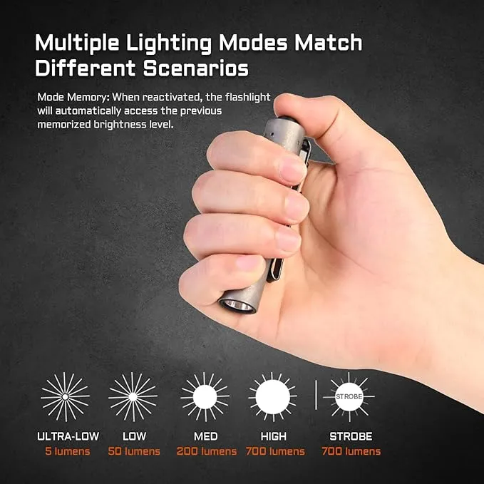 ACEBEAM Rider RX 700 High Lumens EDC AA Flashlight Rechargeable, Pocket LED Flashlight with Clip, Super Bright Mini Flash Light, 519A-V1 LED 90  High CRI Small Flashlight for Camping, Emergency, Home