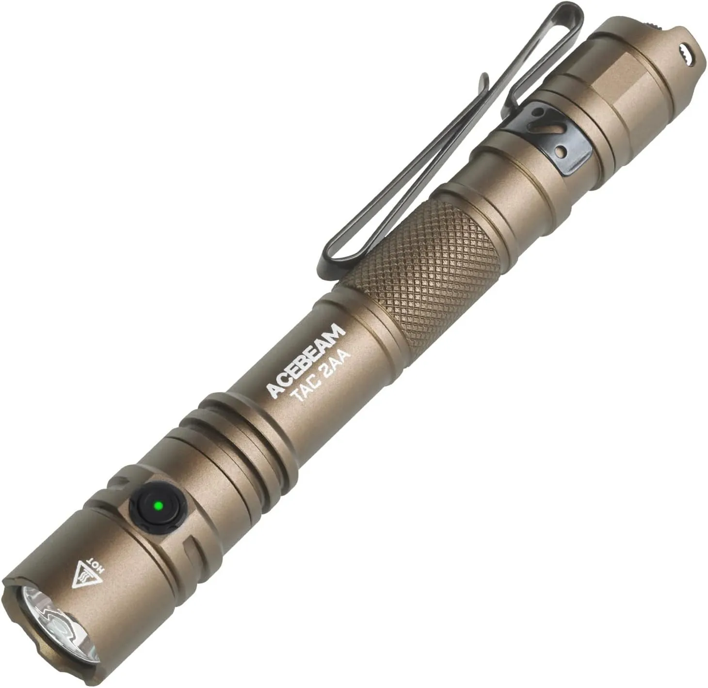 ACEBEAM TAC 2AA EDC Tactical Dual Modes Flashlight Rechargeable, 1400 High Lumens Flashlight, Dual Switch Pocket LED Flashlight, Super Bright Small Flash Light for Emergency, Camping, Home(SFT-25R HI)