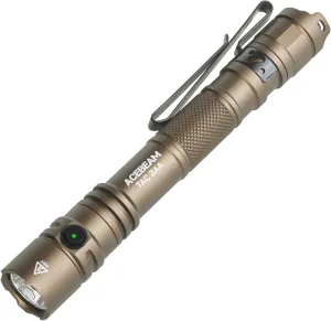 ACEBEAM TAC 2AA EDC Tactical Dual Modes Flashlight Rechargeable, 1400 High Lumens Flashlight, Dual Switch Pocket LED Flashlight, Super Bright Small Flash Light for Emergency, Camping, Home(SFT-25R HI)