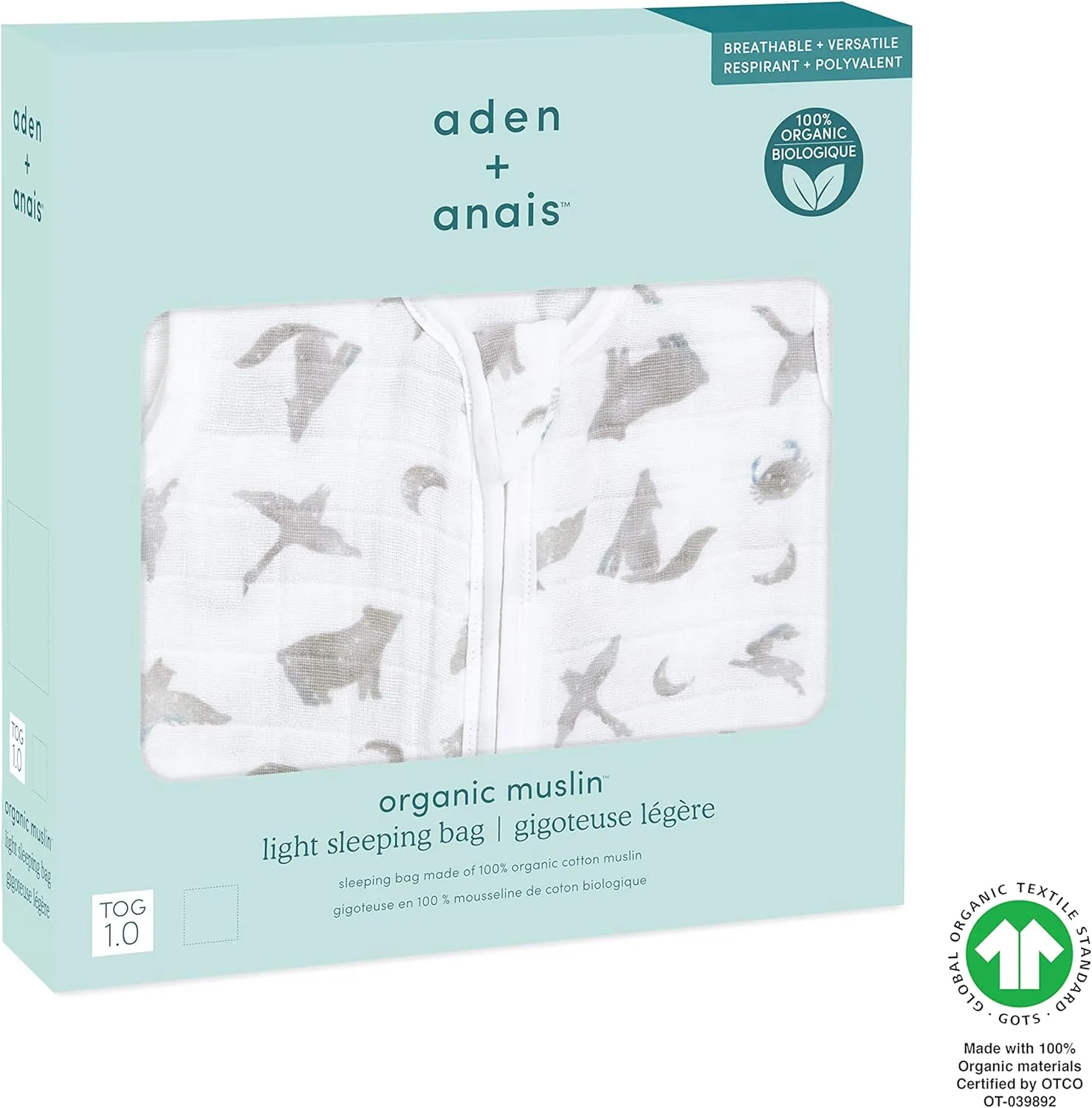 aden   anais Baby Sleeping Bag, Wearable Swaddle Blanket for Girls & Boys, Newborn Sleep Sack, Breathable & Lightweight