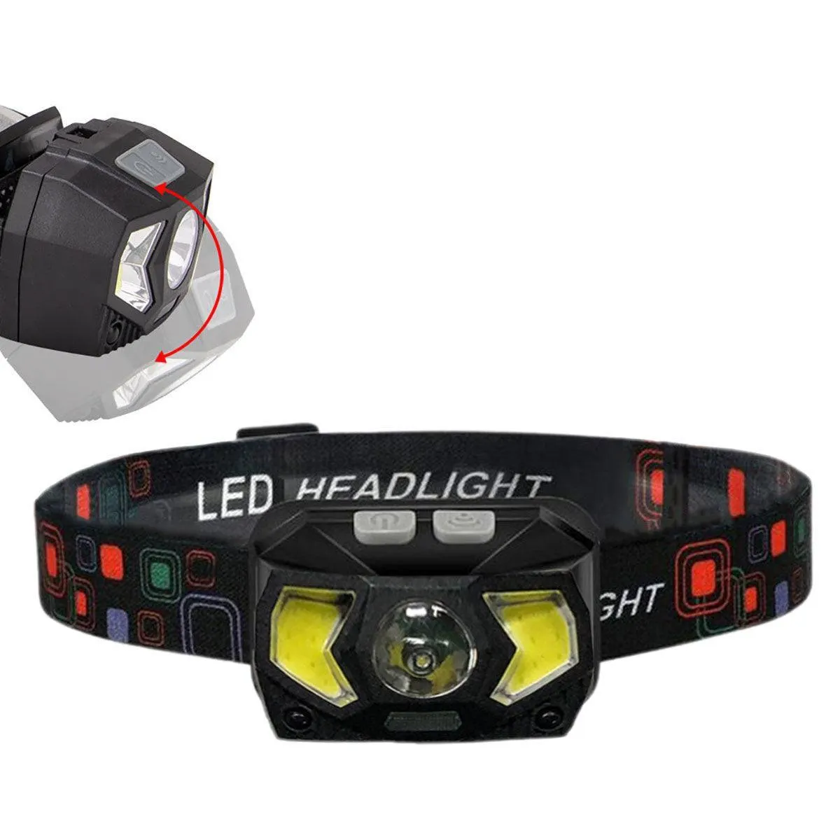 Adjustable Focus Outdoor Headlight 7 Modes Strong Lighting for Fishing Camping