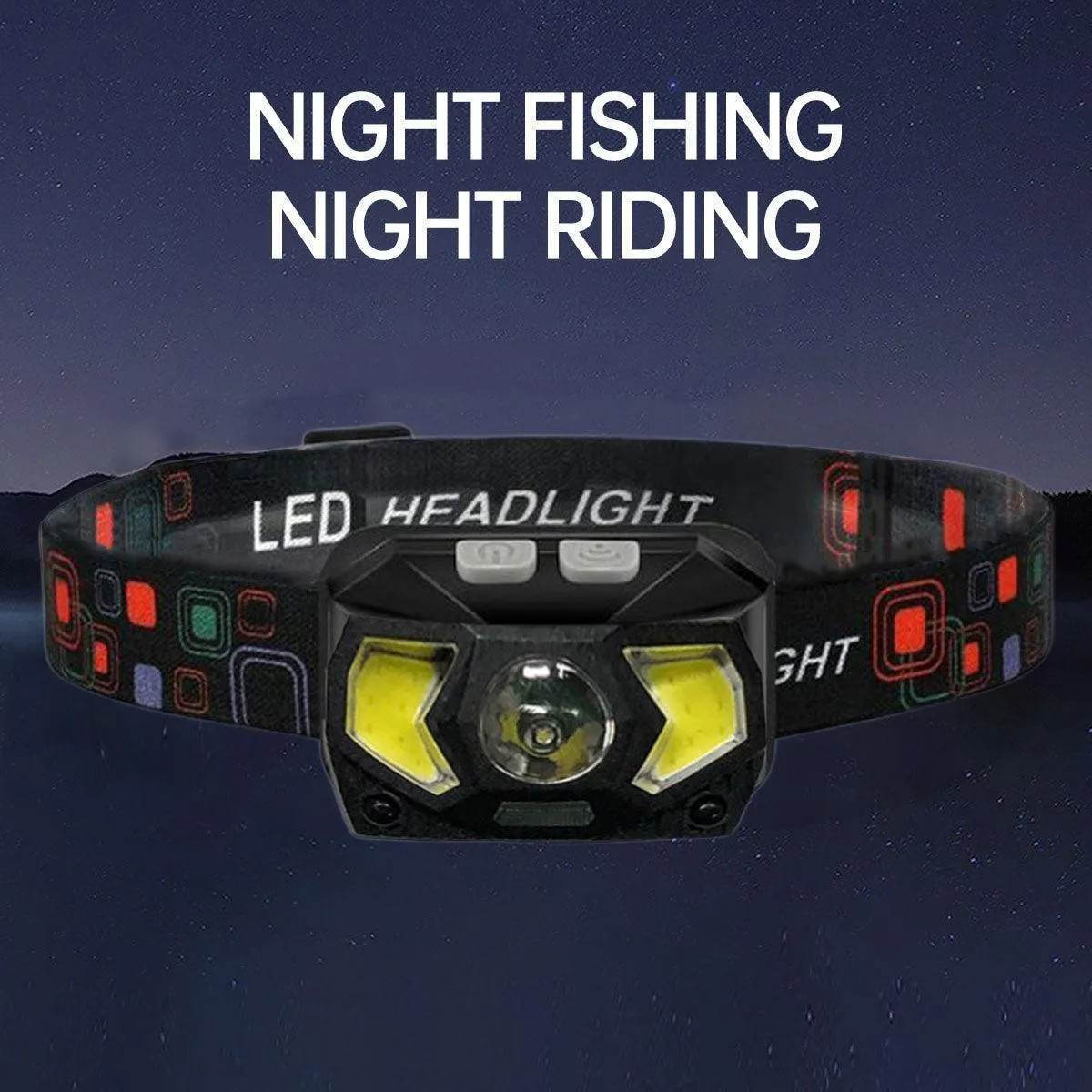 Adjustable Focus Outdoor Headlight 7 Modes Strong Lighting for Fishing Camping