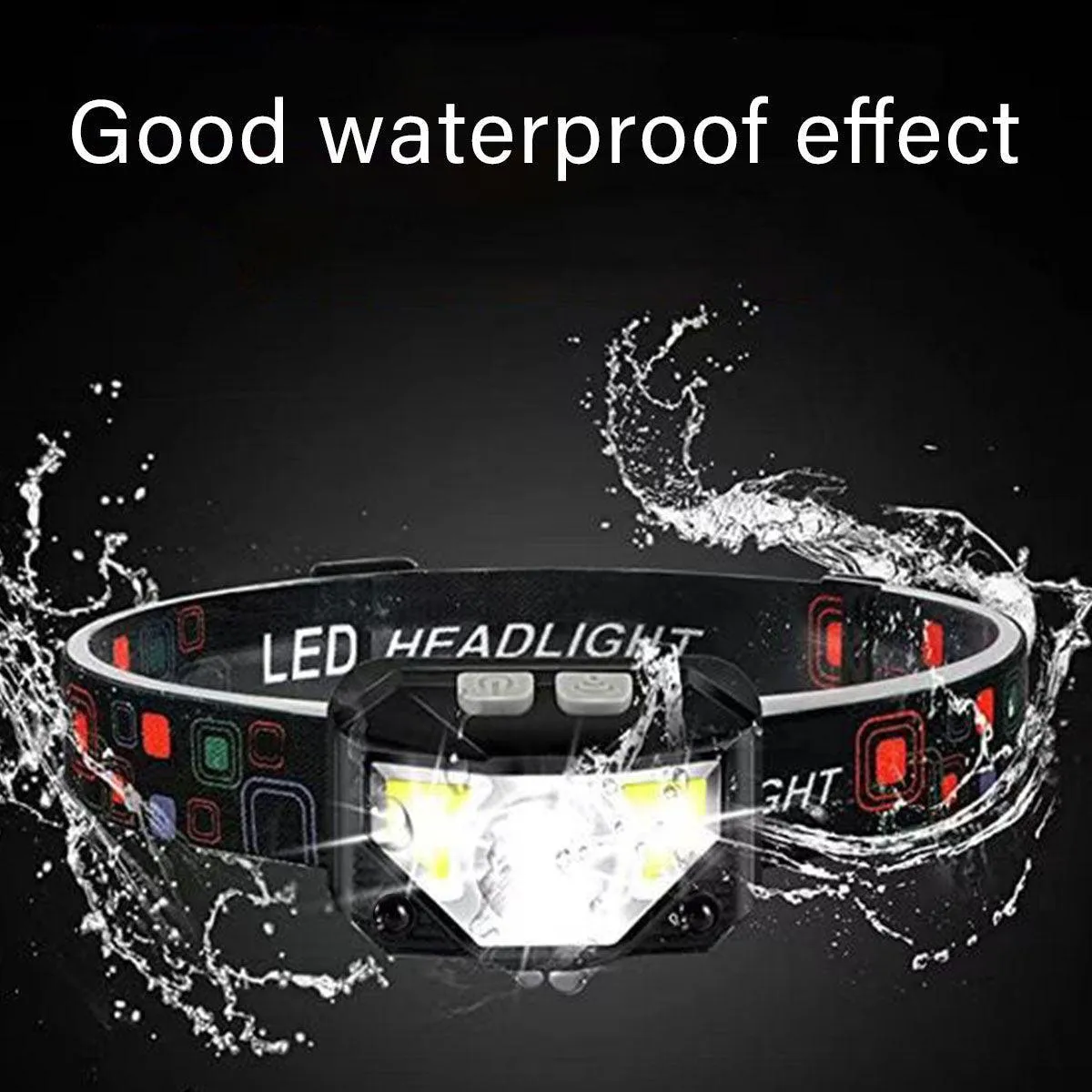 Adjustable Focus Outdoor Headlight 7 Modes Strong Lighting for Fishing Camping