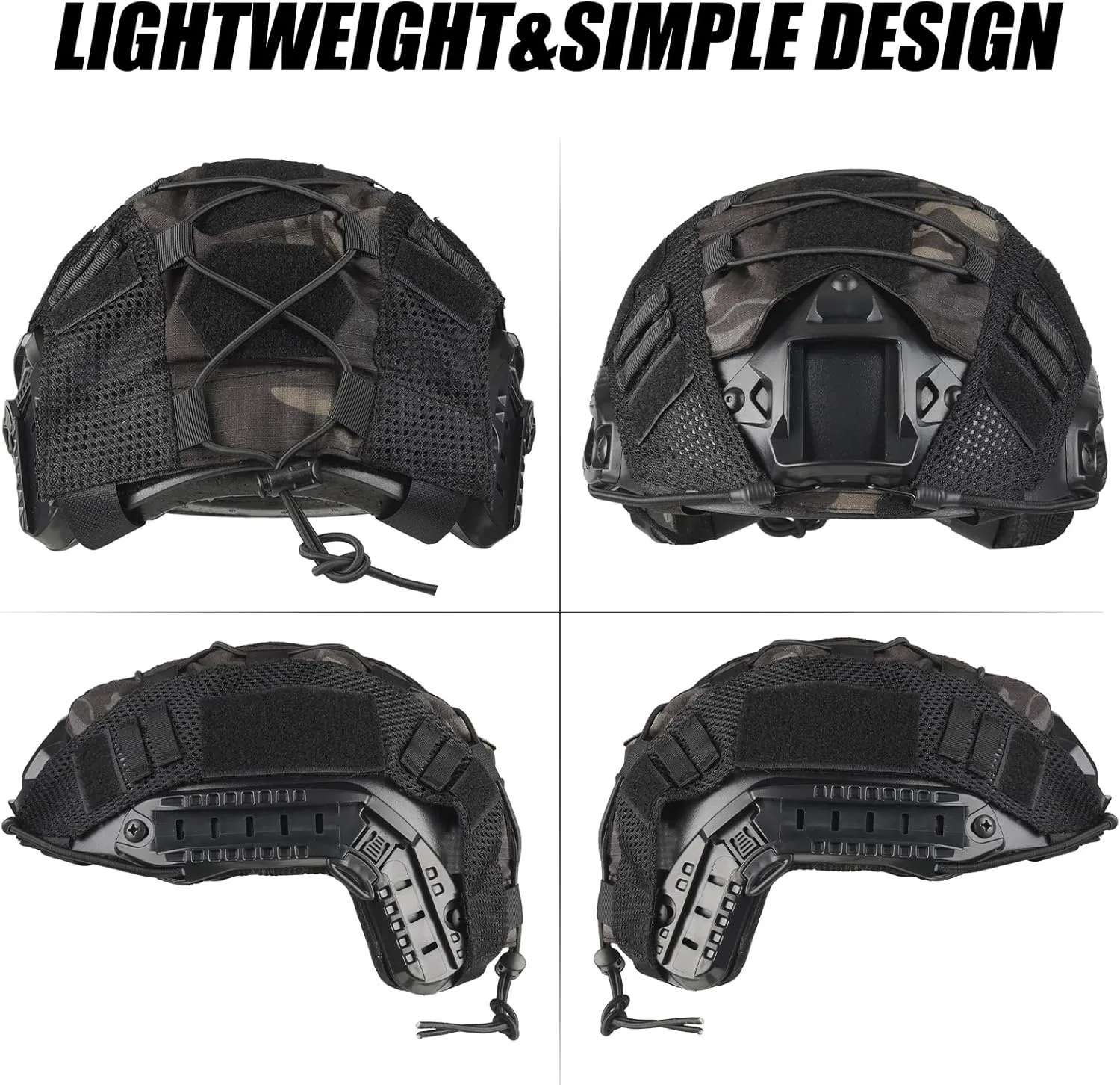 Airsoft Helmet,Black Tactical Helmet with Airsoft Accessories,Tactical Airsoft Gear