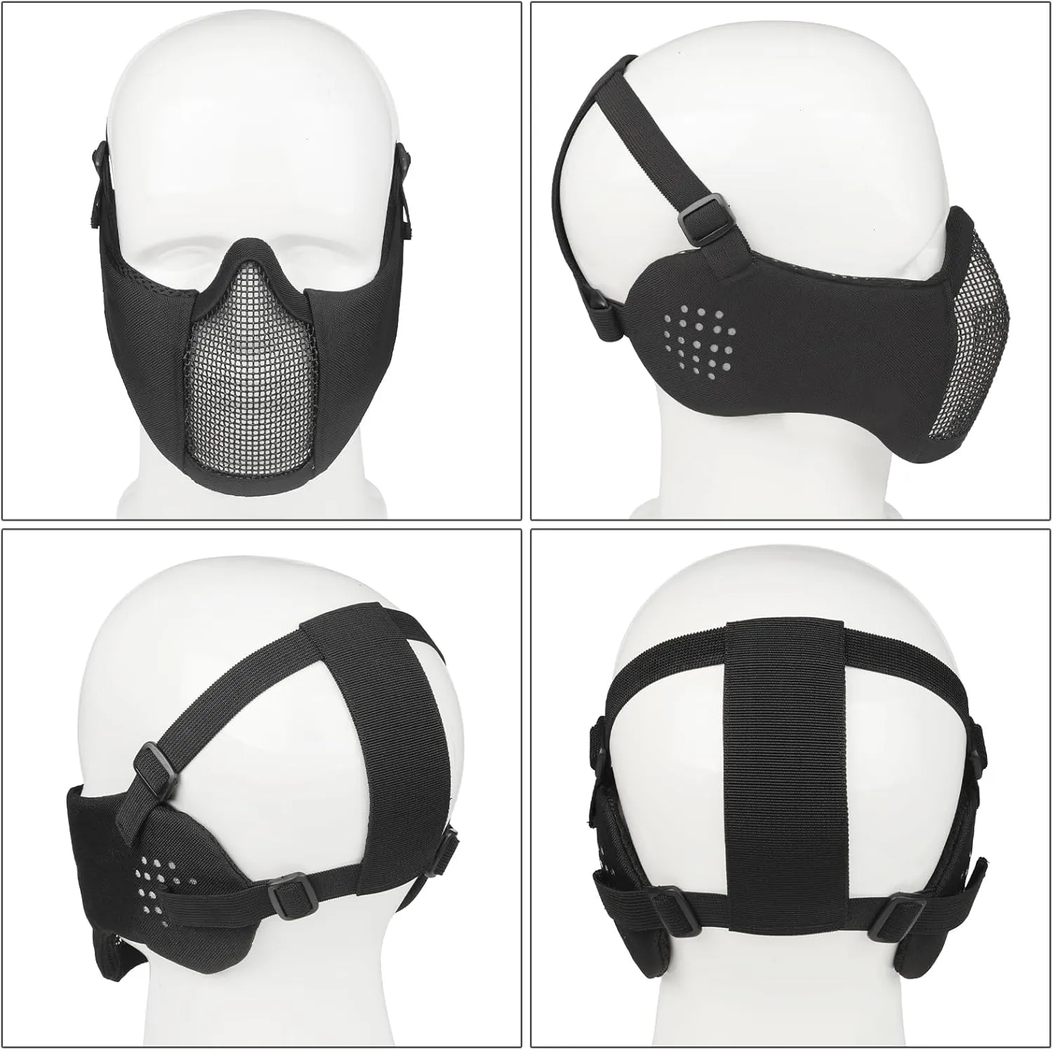 Airsoft Helmet,Black Tactical Helmet,Airsoft Mask Mesh,Elastic Balaclava Mask, Anti Fog Airsoft Goggles, Tactical Full Face Protection, Airsoft Accessories,Military Gear