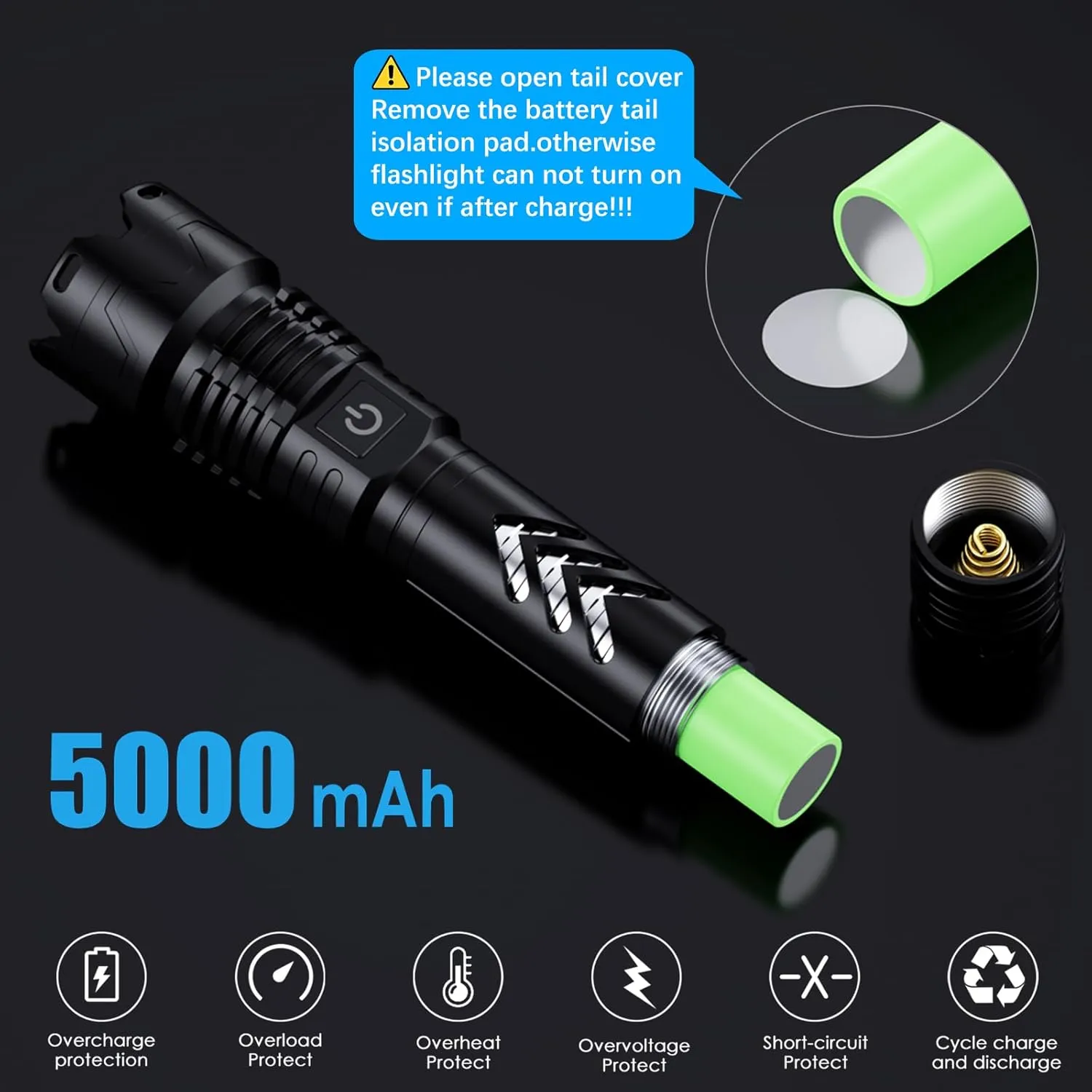Alifa Flashlights High Lumens Rechargeable, 2Pack Rechargeable Flashlight, 990000lm Super Bright Flashlight, 5Mode Tactical Flashlights High Lumens, LED Flashlight High Powered,IP65Waterproof