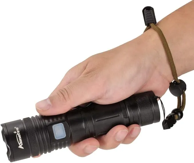 ALONEFIRE X37 4 Color Tactical Multicolor LED Flashlight White Blue Green Red 4 Light RGB USB Rechargeable with Charging Indicator, Power Outlet, Battery Included for Tracking Hunting Fishing