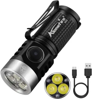 ALONEFIRE X53 Mini LED Flashlight Type C USB Rechargeable Bright Small Torch 5 Modes Portable Pen Light Waterproof Long Battery Life with Tail Magnet, Clip, Battery for Outdoor, EDC Carry, Hiking