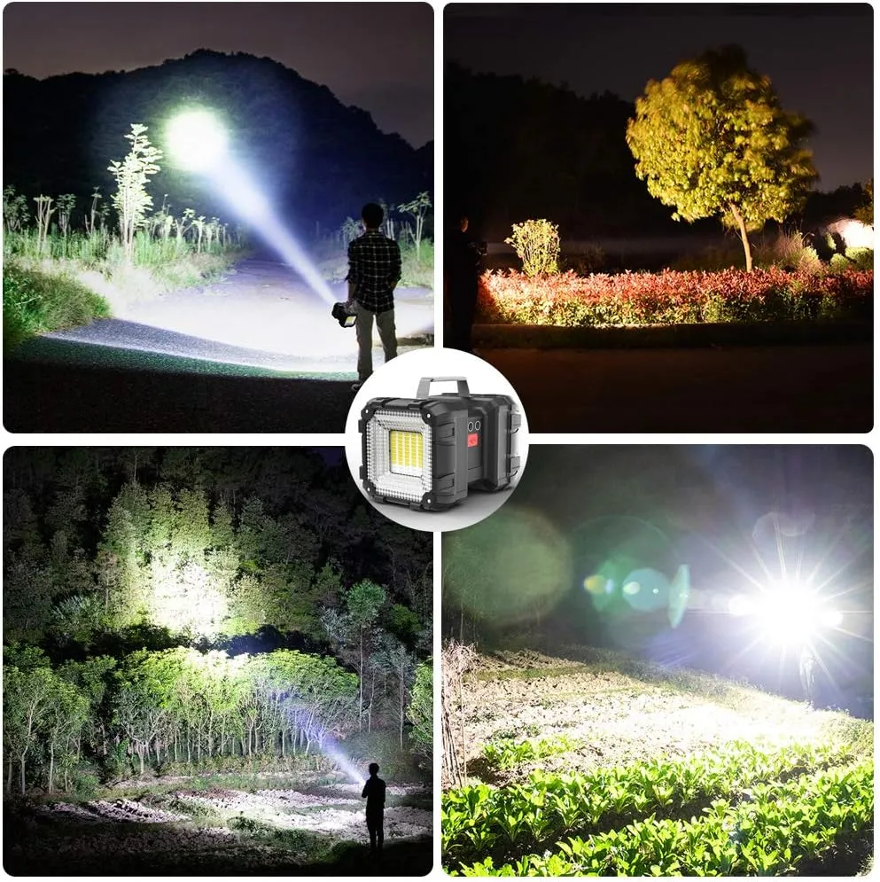 AlpsWolf Rechargeable Flashlight, LED Spotlight Flashlight 15000 Capacity 4000LM 20h Ultra-Long Standby Ultra Bright Flashlight Waterproof with USB Output as a Power Bank for Camping Accessories