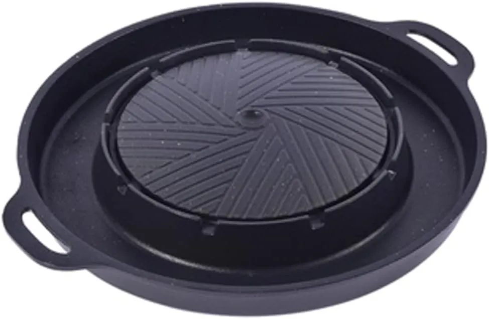 Aluminum Alloy Grill Pan, Non-Stick Grill Pan, Outdoor Multi-Function Grill Pan, Household Grill Pan, Non-Stick Coating Easy to Clean (D)