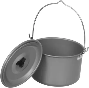 Aluminum Outdoor Cooking Pot Set Portable Camping Cookware with Lid for People for Hiking Picnics Backyard Bbqs Lightweight and Easy to Transport