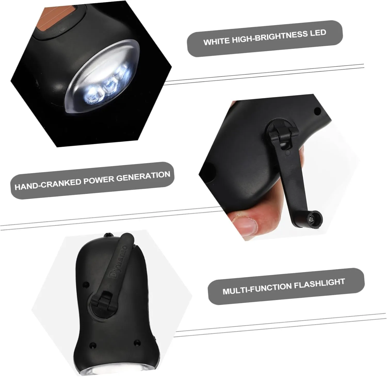 Angoily and Camping Emergency Led Portable for Powered Solar Power Rechargeable Outdoor Hand Torch New
