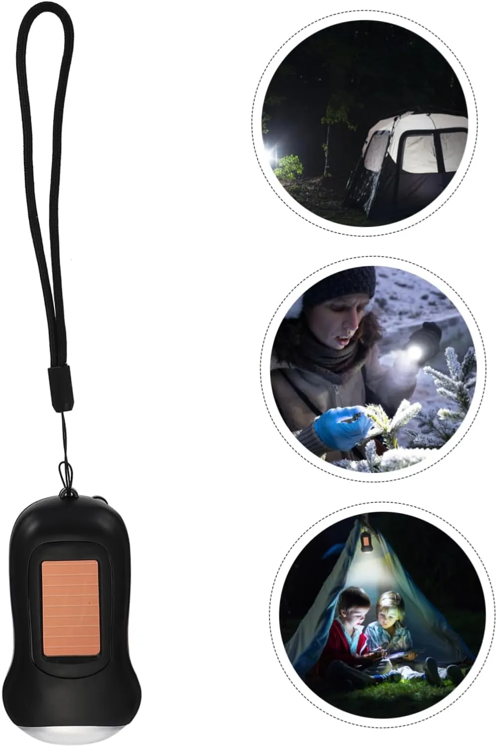 Angoily and Camping Emergency Led Portable for Powered Solar Power Rechargeable Outdoor Hand Torch New