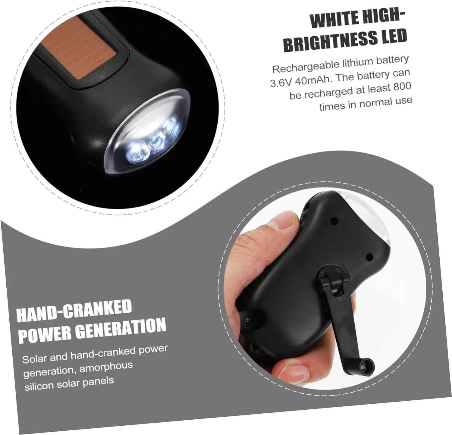 Angoily and Camping Emergency Led Portable for Powered Solar Power Rechargeable Outdoor Hand Torch New