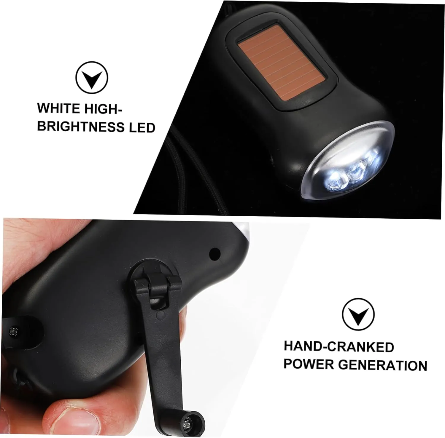 Angoily and Camping Emergency Led Portable for Powered Solar Power Rechargeable Outdoor Hand Torch New