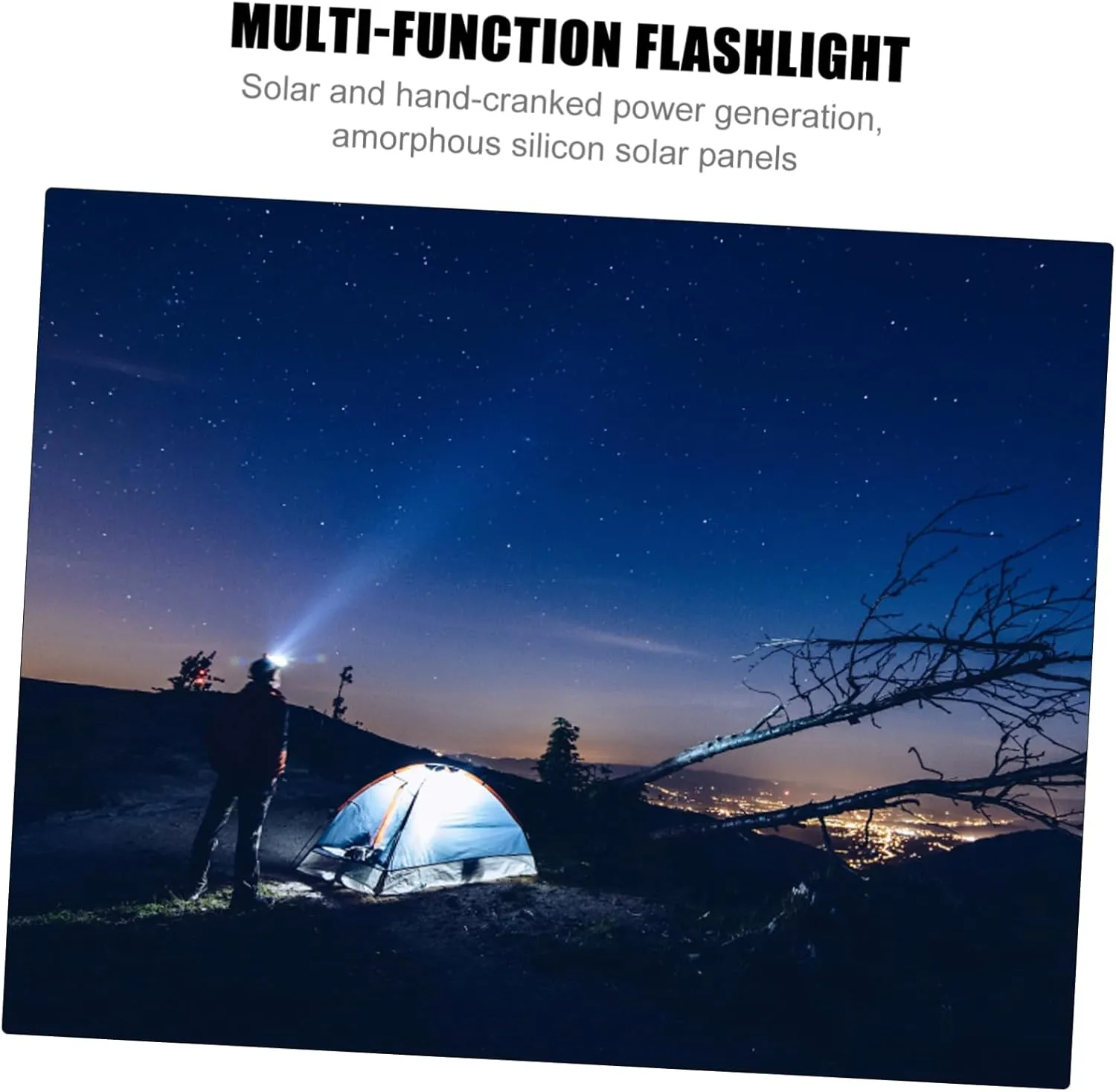 Angoily and Camping Emergency Led Portable for Powered Solar Power Rechargeable Outdoor Hand Torch New