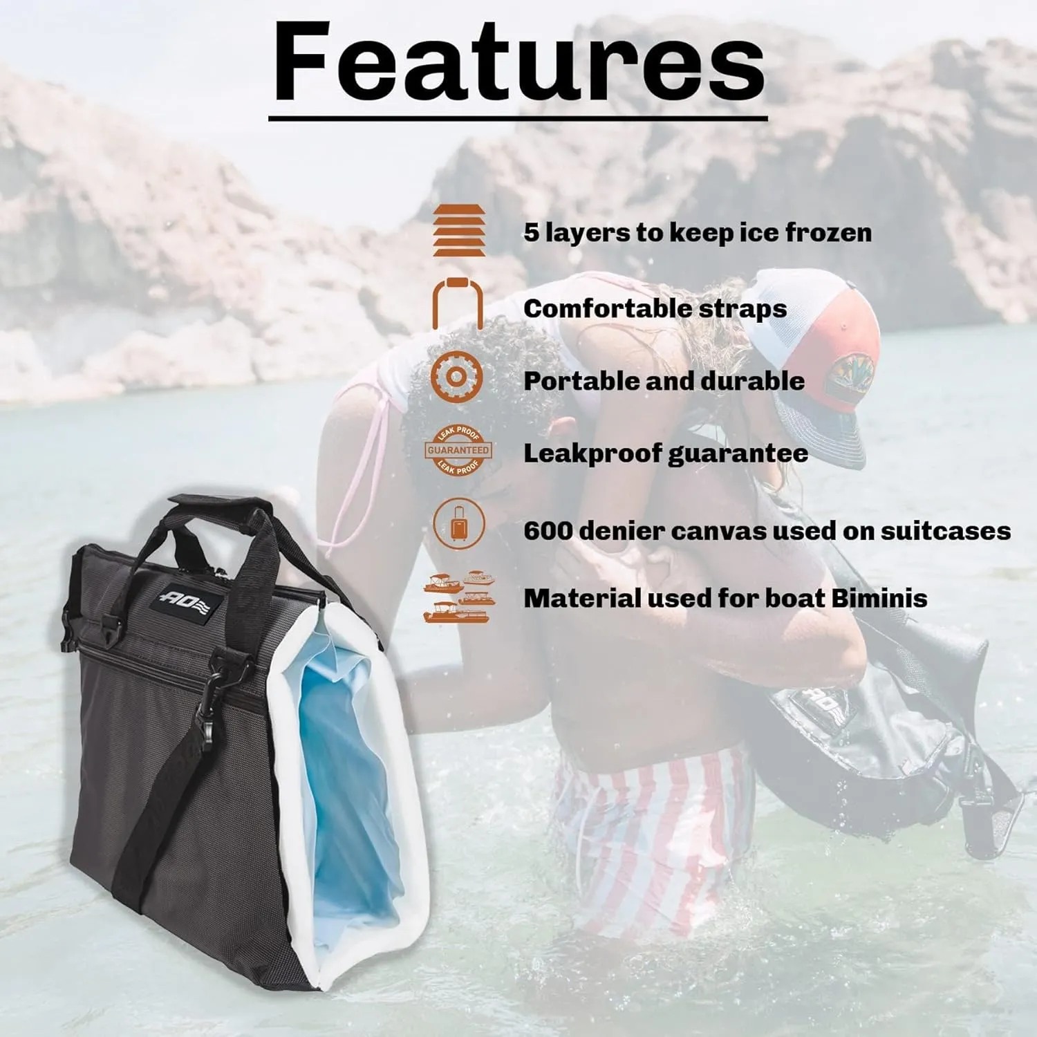 AO Coolers Original Soft-Sided Cooler Bag, Leak-Proof, Insulated, Lightweight