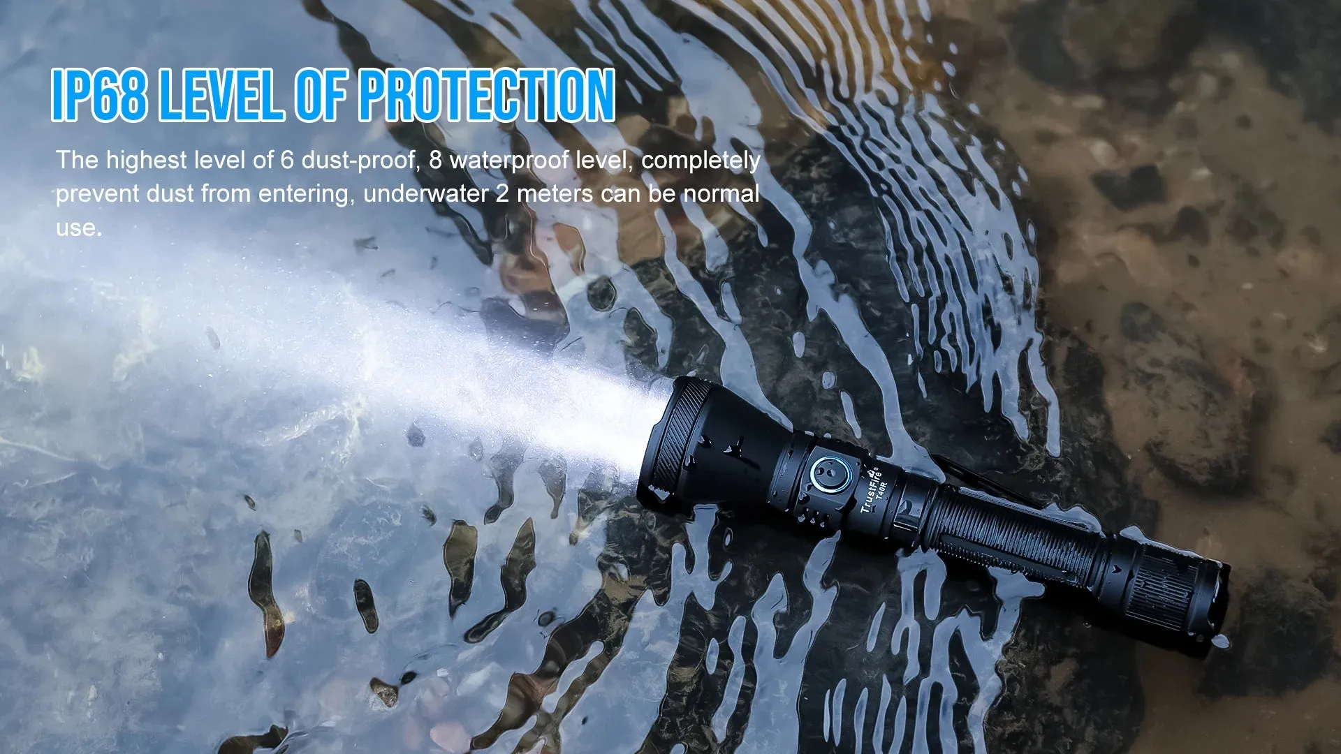 Army Tactical LED Flashlight 1800 Lumens 550m Beam Rechargeable USB Torch IP68