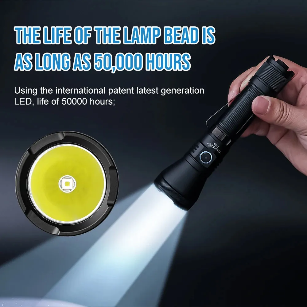 Army Tactical LED Flashlight 1800 Lumens 550m Beam Rechargeable USB Torch IP68