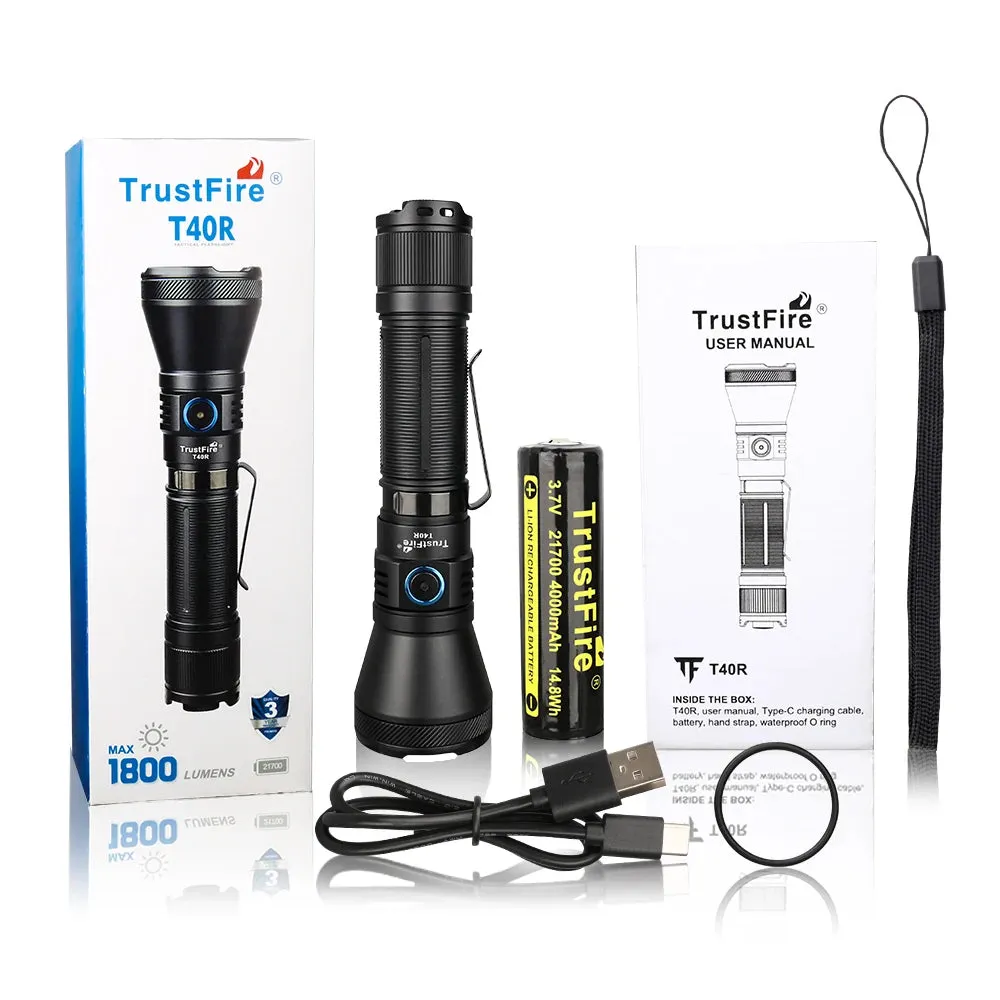 Army Tactical LED Flashlight 1800 Lumens 550m Beam Rechargeable USB Torch IP68