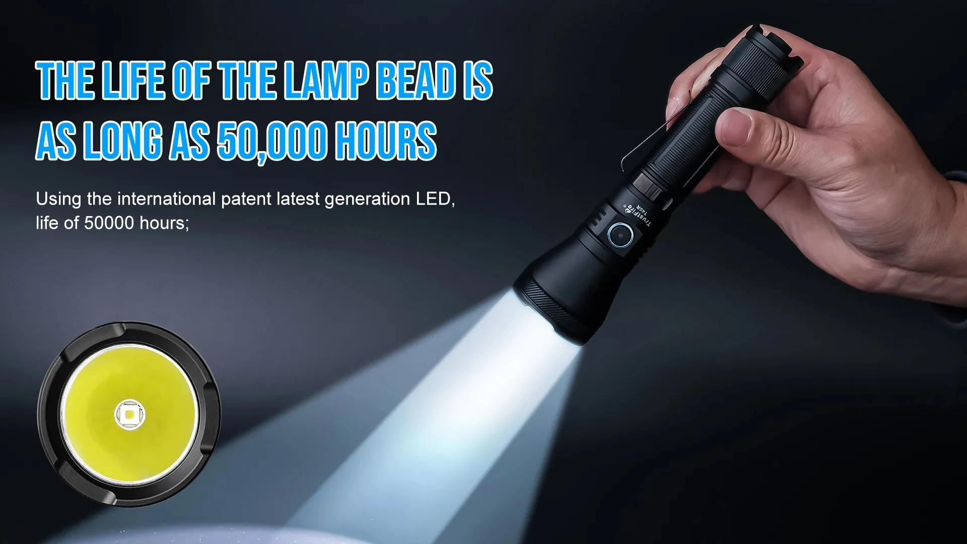 Army Tactical LED Flashlight 1800 Lumens 550m Beam Rechargeable USB Torch IP68