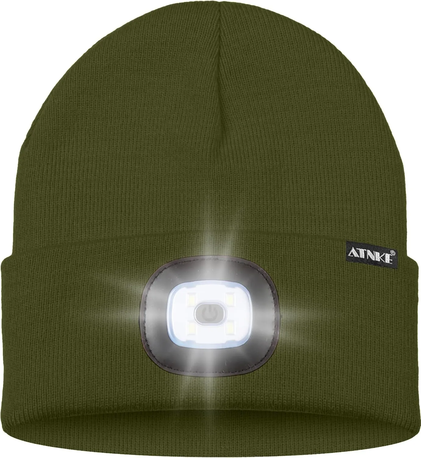 ATNKE 2Pcs LED Lighted Beanie Hat,USB Rechargeable 4 LED Running Headlamp Bright Cap with Light Gifts for Men and Women