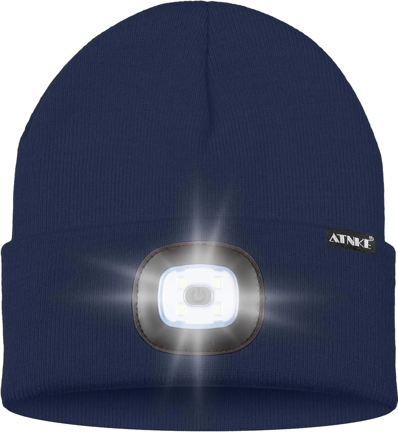 ATNKE LED Beanie with The Light, USB Type C Rechargeable 4 LED Running Headlamp Bright Caps Gifts for Men Dad and Women
