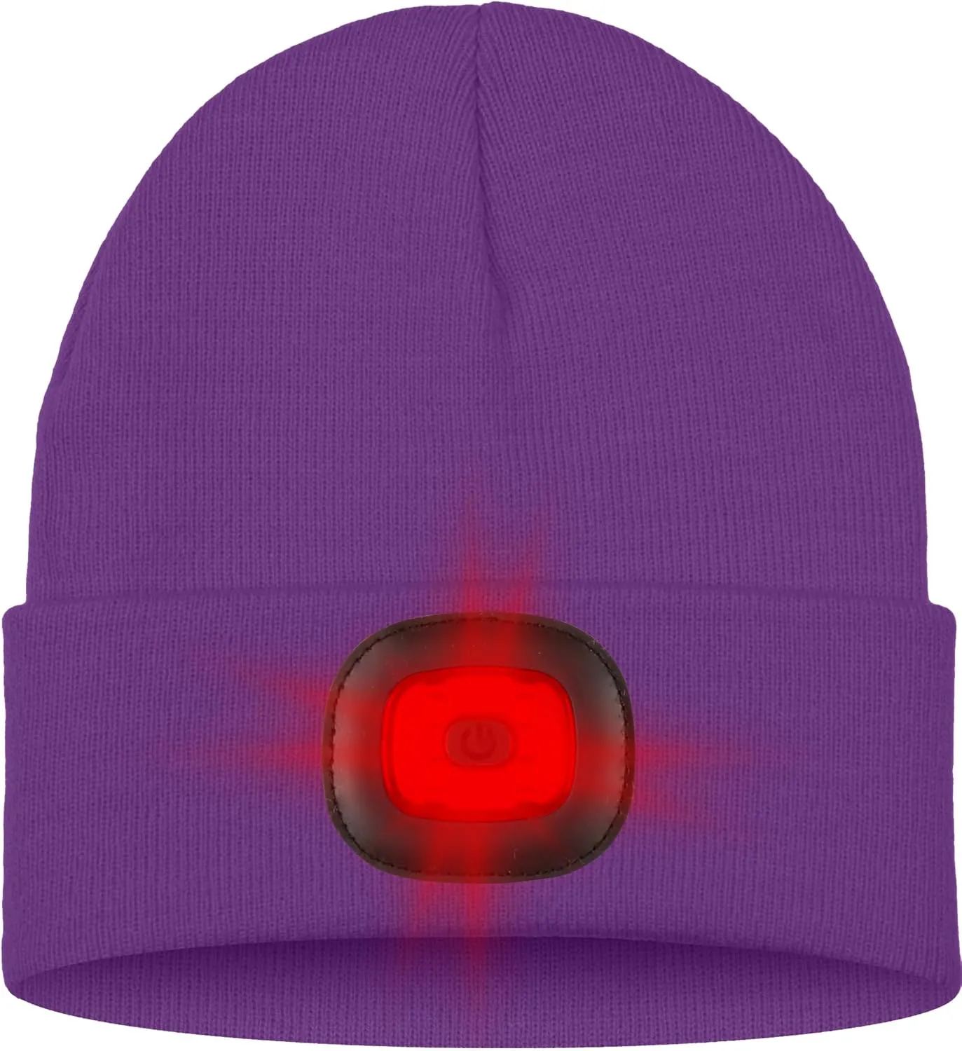 ATNKE LED Lighted Beanie Hat,USB Rechargeable 8 LED Red Glow Flashing Alarm Running Headlamp Cap Gifts for Men and Women